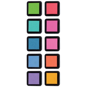 Aladine Stempelkissen Pastell Set, 10 Mini-Stempelkissen in verschiedenen Farben.