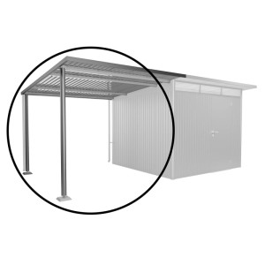 Auvent latéral Biohort pour abri de jardin AvantGarde A3/A7, taille L, gris quartz métallisé. Accessoire pour abri de jardin.