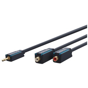 Câble adaptateur audio en Y Clicktronic, jack vers RCA, 10 cm, pour connexions audio.