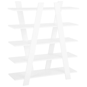 Étagère Beliani Escalante blanche, style scandinave, 5 niveaux, 116 cm de haut.