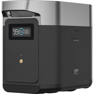 Batterie supplémentaire EcoFlow Delta 2 avec 1024 Wh pour systèmes solaires, vue latérale.