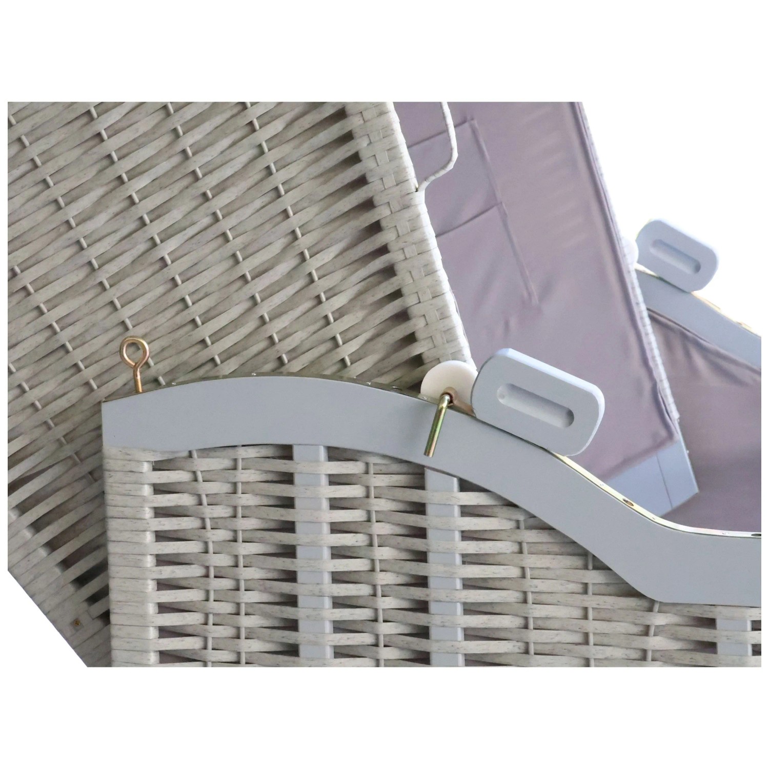 Acamp Strandkorb Rügen Nadelholz PE-Rattan Grau 160 x 110 x 81 cm