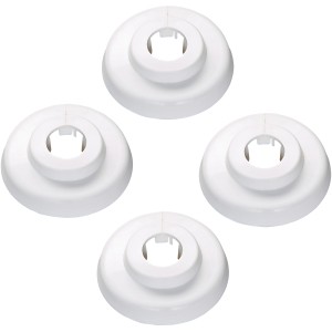 Lot de 4 rosaces à charnière, 12 mm, G 1/8, blanches, pour tuyaux de chauffage.