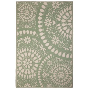 Tappeto da esterno verde (120x183 cm) con cerchi traforati di Esschert Design.