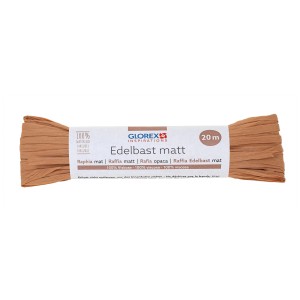 Raphia sable mat, rouleau de 20 m, idéal pour le tressage et la décoration.