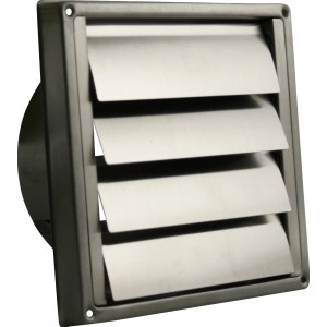 Valvola di non ritorno Marley in acciaio inox, 183x183mm, per sistemi di ventilazione con raccordo tubo da 150mm.