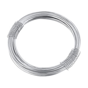 Fil à ligaturer galvanisé, 1,4 mm Ø, rouleau de 20 m, couleur argent, pour jardinage et bricolage.
