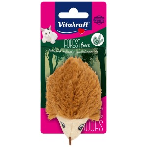 Vitakraft Hérisson Forest Love, jouet en peluche à l'herbe à chat pour un plaisir interactif.