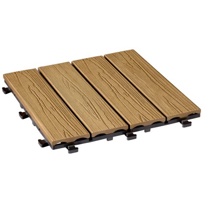 Klickfliese WPC in Holzoptik Braun 30 x 30 cm / 6 Stk.