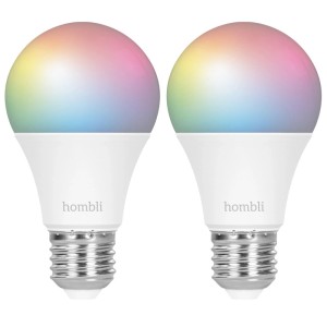 Confezione da 2 lampadine smart Hombli E27 RGB + CCT, 9W, 800lm, illuminazione smart per personalizzare.