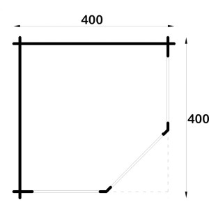 Pianta del gazebo da giardino a 5 lati Maik-40, 425x425 cm, impregnato. Gazebo da giardino e padiglione in legno.