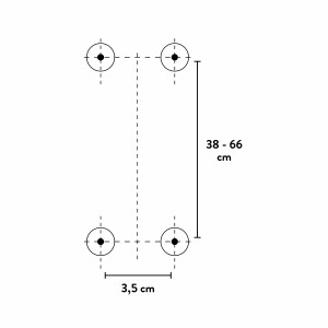 Schizzo del asta doccia baliv DST-70.20 con dimensioni per l'installazione.