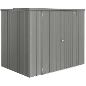 Biohort Geräteschrank Gr. 230 Large en gris quartz métallisé, idéal pour le jardin, la terrasse ou le garage.