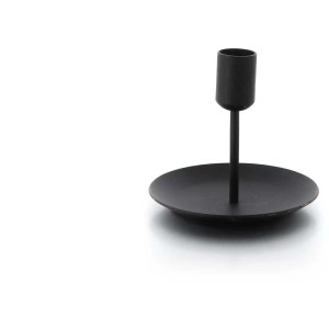 Bougeoir noir Balthasar vintage, hauteur 10 cm, en métal.