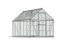 Gewächshaus Hybrid Silber (HxBxT) 208 x 185 x 370 cm