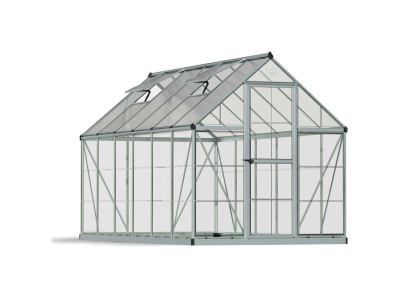 Gewächshaus Hybrid Silber (HxBxT) 208 x 185 x 370 cm kaufen bei OBI