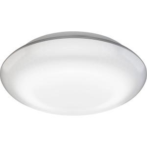 Plafonnier LED argenté DL Vario Quattro avec détecteur de mouvement pour extérieur.