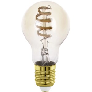 Eglo LED-Leuchtmittel connect.z A60 E27, bernsteinfarbenes Glas, spiralförmiges Filament. Smart Home fähig.