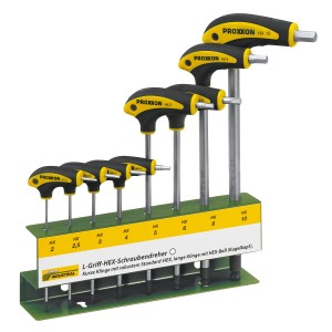 Set di cacciaviti a L Proxxon, 8 pezzi con supporto. Cacciaviti esagonali.