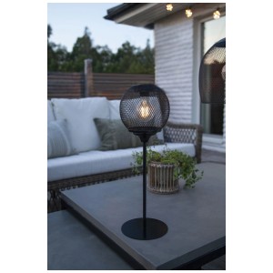 Schwarze LED Solar Tischleuchte Sunlight-Table, 46cm hoch, für stimmungsvolle Aussenbeleuchtung.