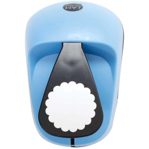 Perforatrice cercle festonné bleu clair, Ø 50 mm, pour loisirs créatifs et décoration.