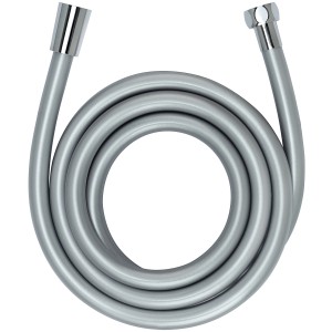 Flexible de douche argenté Wenko, 175 cm, avec raccords en laiton chromé.