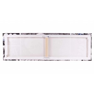 Retro della tela Lacs de Plitvice, 30x97 cm, con cornice in legno e graffette.