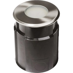 Faretto da incasso a LED Easy Connect per pavimenti in cemento, acciaio inox, Ø 12cm. Illuminazione esterna.