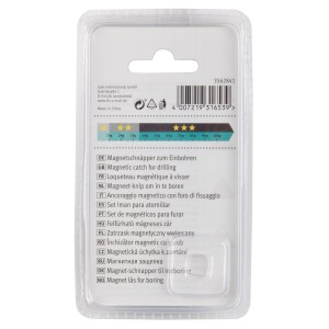 Loqueteau magnétique néodyme Fix-o-moll, argenté, à percer pour meubles/placards.