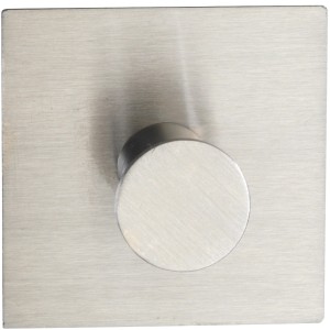 Wenko Gancio a muro Accadia, acciaio inox opaco, base quadrata, gancio rotondo.