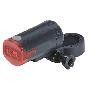 Feu arrière de vélo à LED sur piles Prophete, conforme StVZO, avec support.