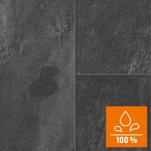 Stratifié Classen Visio Grande aspect schiste bitumineux, résistant à l'eau et robuste.