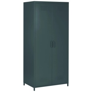 Armoire vestiaire en métal gris foncé Beliani Varna, 171x76x50 cm, pour fournitures de bureau.
