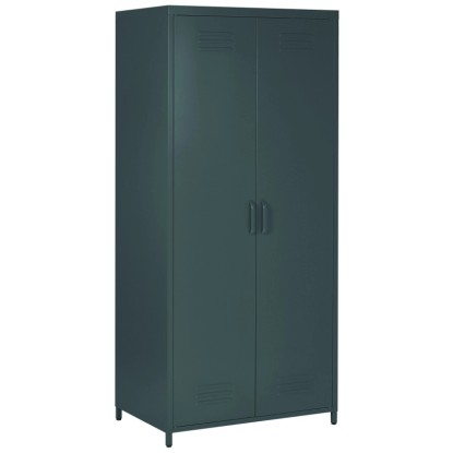 Beliani Armoire penderie Varna en métal Gris foncé (HxlxP) 171 x 76 x 50 cm