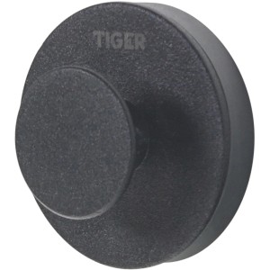 Gancio nero Tiger Urban Small per asciugamani, facile montaggio adesivo.