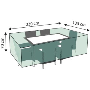 Copertura protettiva Deluxe per set da giardino, poliestere Oxford 420D, ca. 230x135x70cm.