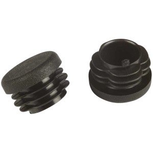 Bouchons de tube ronds noirs, Ø 22 mm, lot de 4, pour meubles et protection de surface.