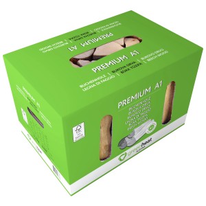 Bois de chauffage hêtre Premium Greenheat en carton, longueur bûche 33cm.