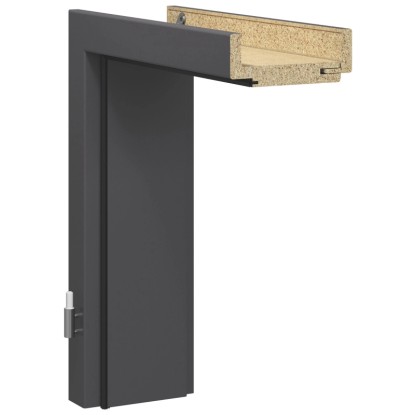 GetaDoor Türzarge CPL Titangrau 201,5 x 85 x 8cm Anschlag L