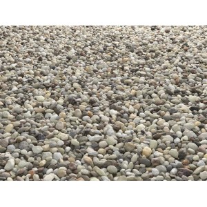 Gravier mélangé Rhein Bunt, 8-16 mm, pour l'aménagement décoratif du jardin.