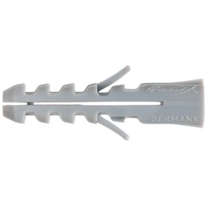 Cheville nylon grise Fischer S5 100 pour fixations légères dans les matériaux de construction pleins.