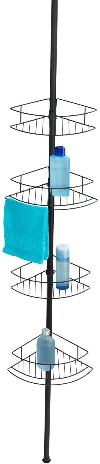 Étagère Murale Télescopique Avec 4 étagères En Bambou, Polyvalente Dans