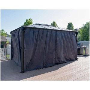 Set di tende per gazebo Palram Martinique, altezza 217 cm, lunghezza 401 cm, poliestere impermeabile, facile montaggio.