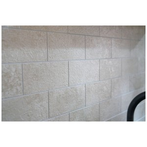 D-c-fix Wandfliese Premium Stone Sand, selbstklebend, sandfarben, Steinoptik für die Wanddekoration.