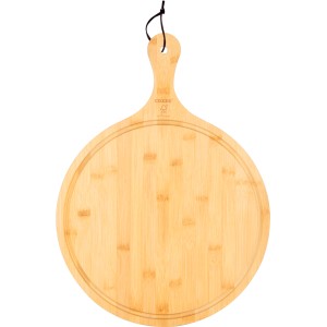 Tagliere per pizza Cozze in bambù con manico, Ø 35 cm. Pratico tagliere per pizza e altro.