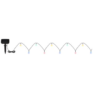 Catena luminosa solare Globo con sfere colorate in plastica, 20 LED, lunghezza 5,8 m.