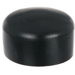 Capuchon de poteau rond noir en plastique pour poteaux de 60 mm.