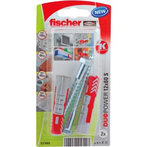 Fischer Duopower tasselli universali, 12 mm, confezione da 2. Tasselli per una presa sicura in vari materiali.
