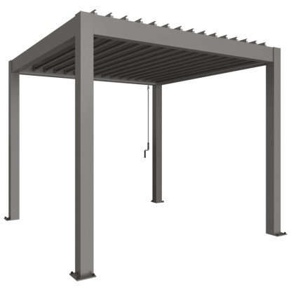 Biohort Pergola quarzgrau-metallic 3 x 3,5 m