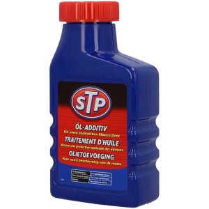 STP Additif d'huile 300ml en flacon bleu avec bouchon rouge pour une protection moteur améliorée.